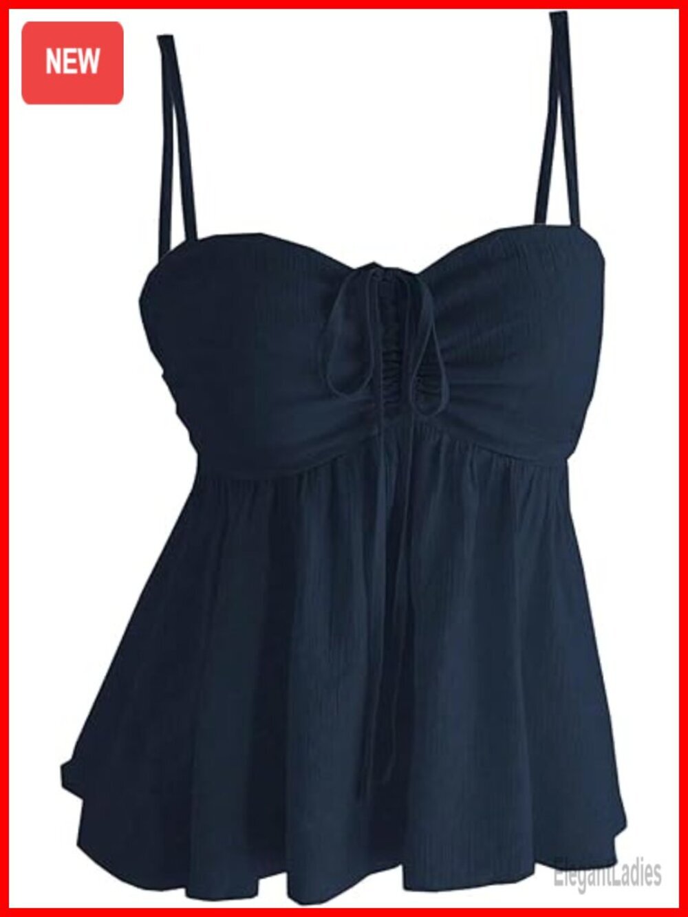Sleeveless Babydoll Top with Tie Front Ruffle Peplum Camisole